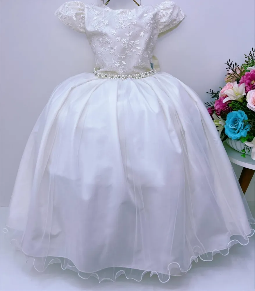 Vestido Festa Off-White Mariê