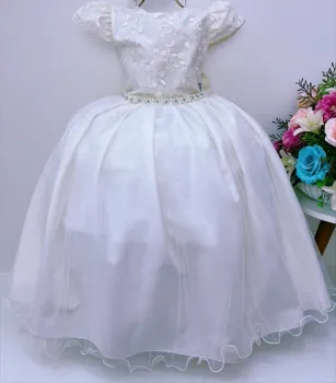 Vestido Festa Off-White Mariê