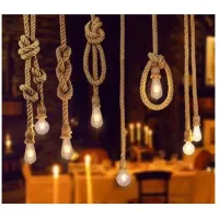 Pendente Corda E27 Retro Rústico Vintage Decorativo - Foto 3