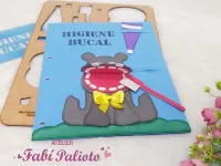 G1.432  Gabarito de Moldes em MDF  Hipopótamo Higiene Bucal Livro Sensorial - Foto 2