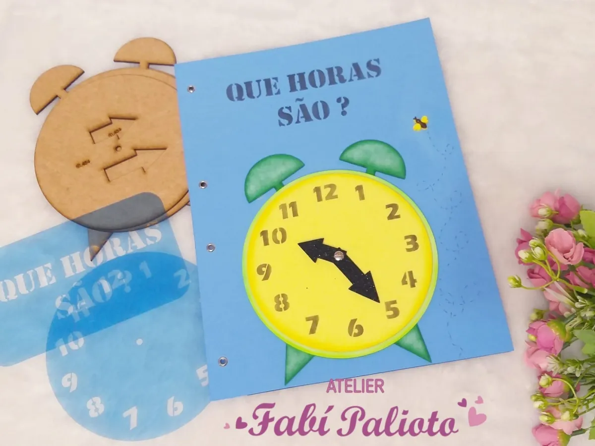  G1.434  Gabarito de Moldes em MDF  Relógio Livro Sensorial Imagem