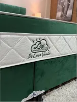 Conjunto Box Queem Isofort Luxo Verde com Espuma D26 selada e Malha Fria e  Molas Ensacadas Individualmente  - Foto 2