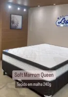 Conjunto Box Queem Isofort Soft Marrom com Espuma D26 selada e Malha Fria e  Molas Ensacadas Individualmente  - Foto 4