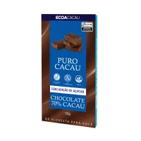 Tablete de Chocolate 70% Puro Cacau -ZERO AÇÚCAR - Display com 6 tabletes - Foto 2