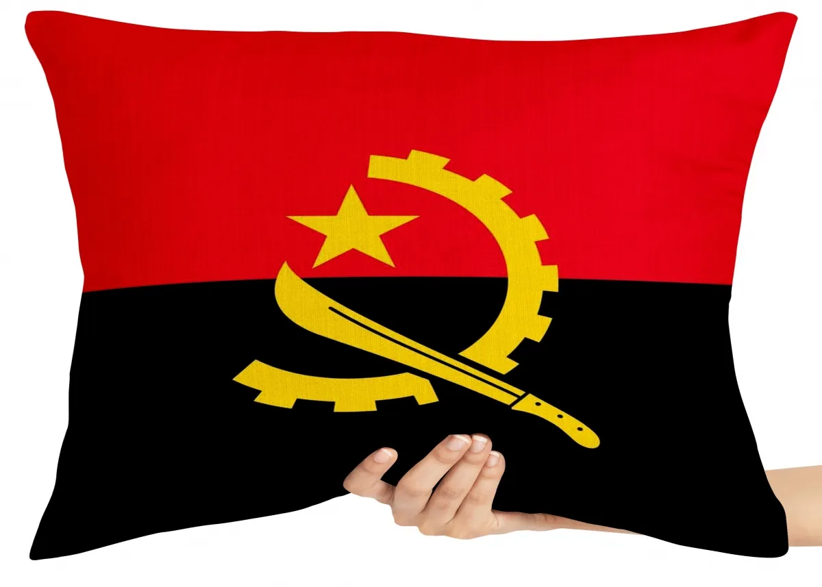 Capa Almofada ou Travesseiro Bandeira Angola africa Imagem