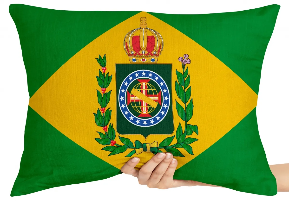 Capa de Almofada ou Travesseiro Bandeira Brasil imperial monarquia Imagem