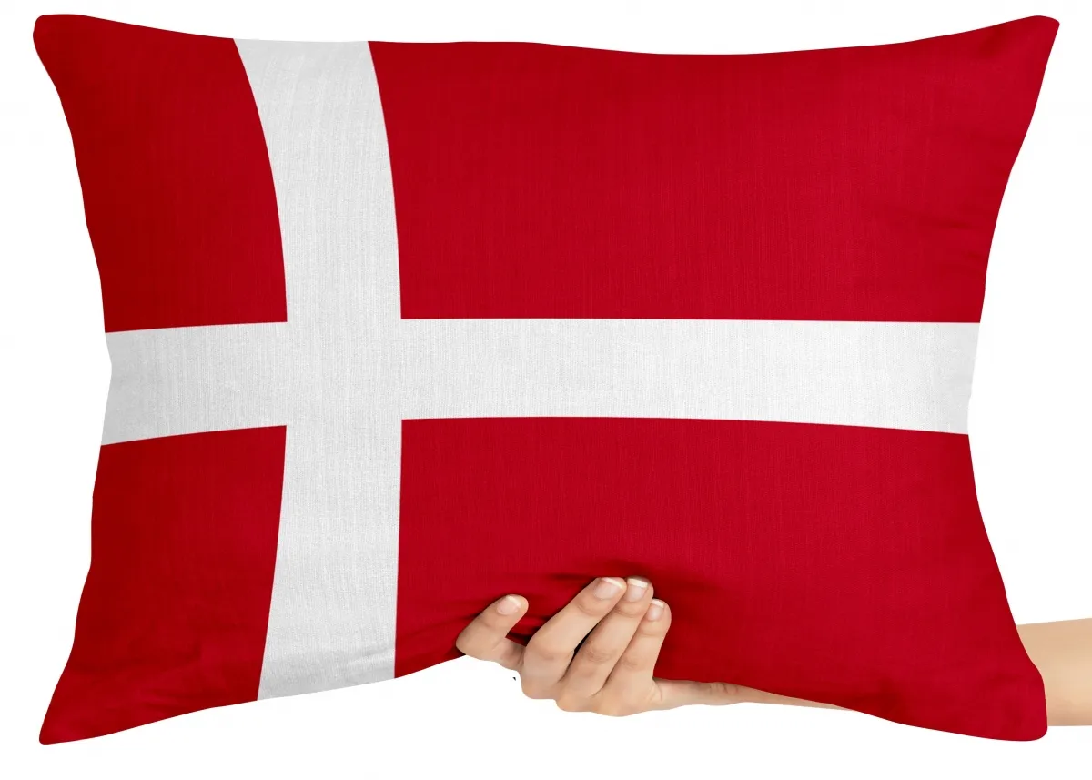 Capa de Almofada ou Travesseiro Bandeira Dinamarca Imagem