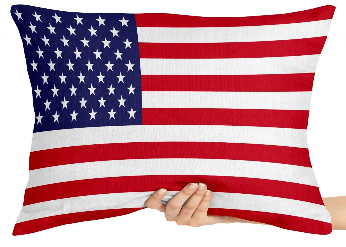 Capa de Almofada ou Travesseiro Bandeira Estados unidos EUA