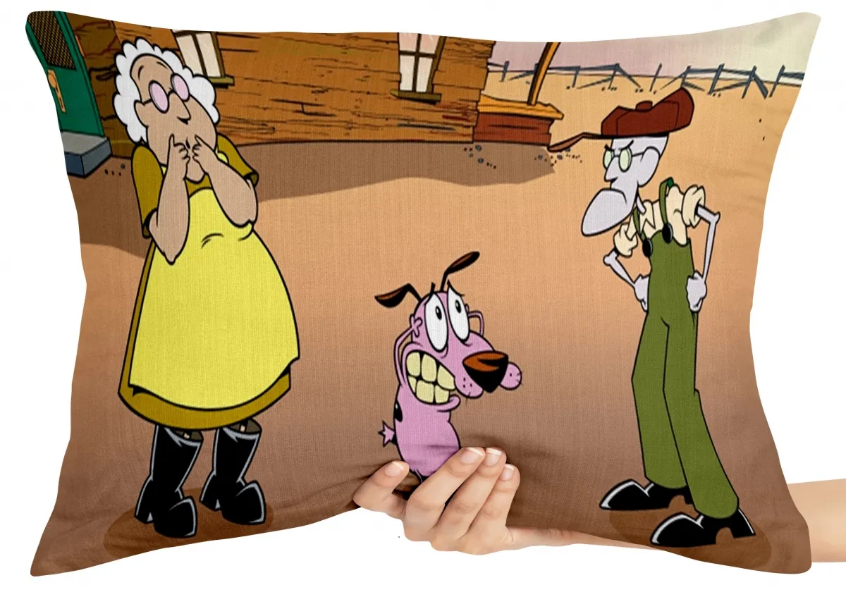 Capa de Almofada ou Travesseiro Coragem cão covarde