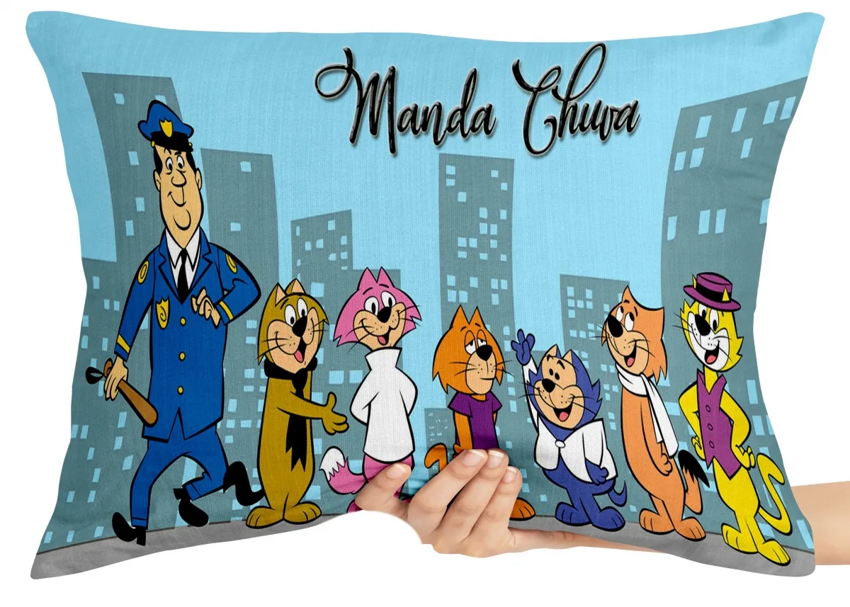 Capa de Almofada ou Travesseiro Manda Chuva gato Imagem