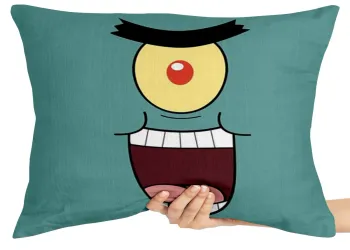 Capa de Almofada ou Travesseiro Plankton vilão bob esponja
