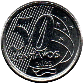 2023 - 50 Centavos - Moeda Brasil - Estado de Conservação: Flor de Cunho (FC)