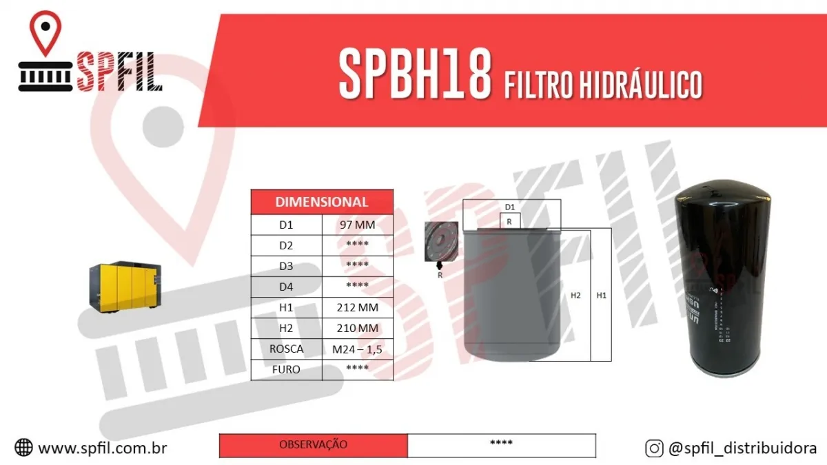  Filtro Hidráulico SPBH18