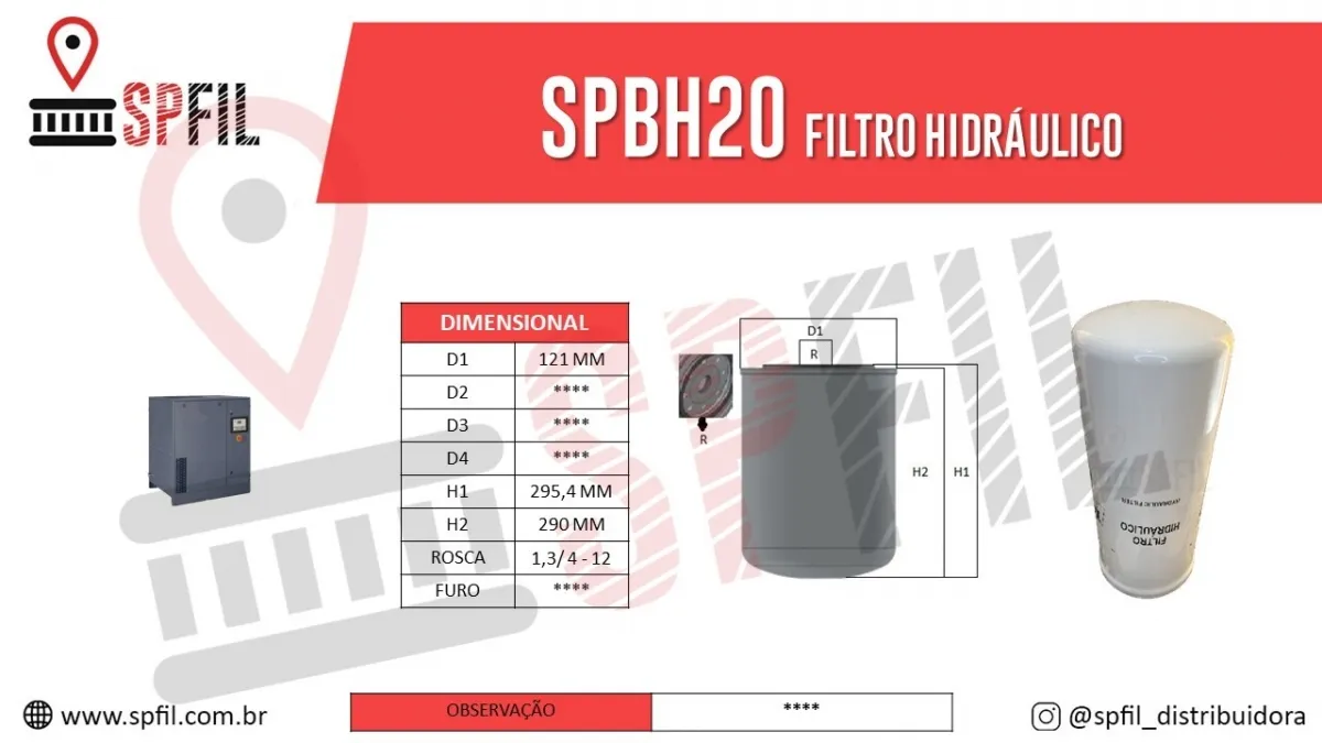  Filtro Hidráulico SPBH20