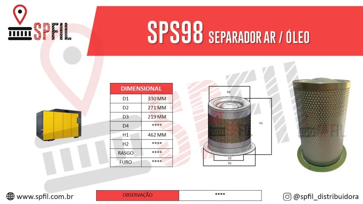 Separador Ar / Óleo  SPS98