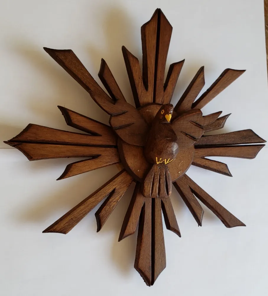  Divino Espírito Santo Em Madeira - 26 x 26 cm