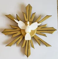  Divino Espírito Santo Em Madeira - 26 x 26 cm - Foto 2