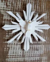  Divino Espírito Santo Em Madeira - 26 x 26 cm - Foto 4