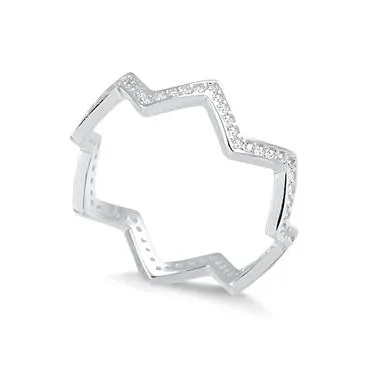 Anel de prata zig-zap - 271736 Imagem
