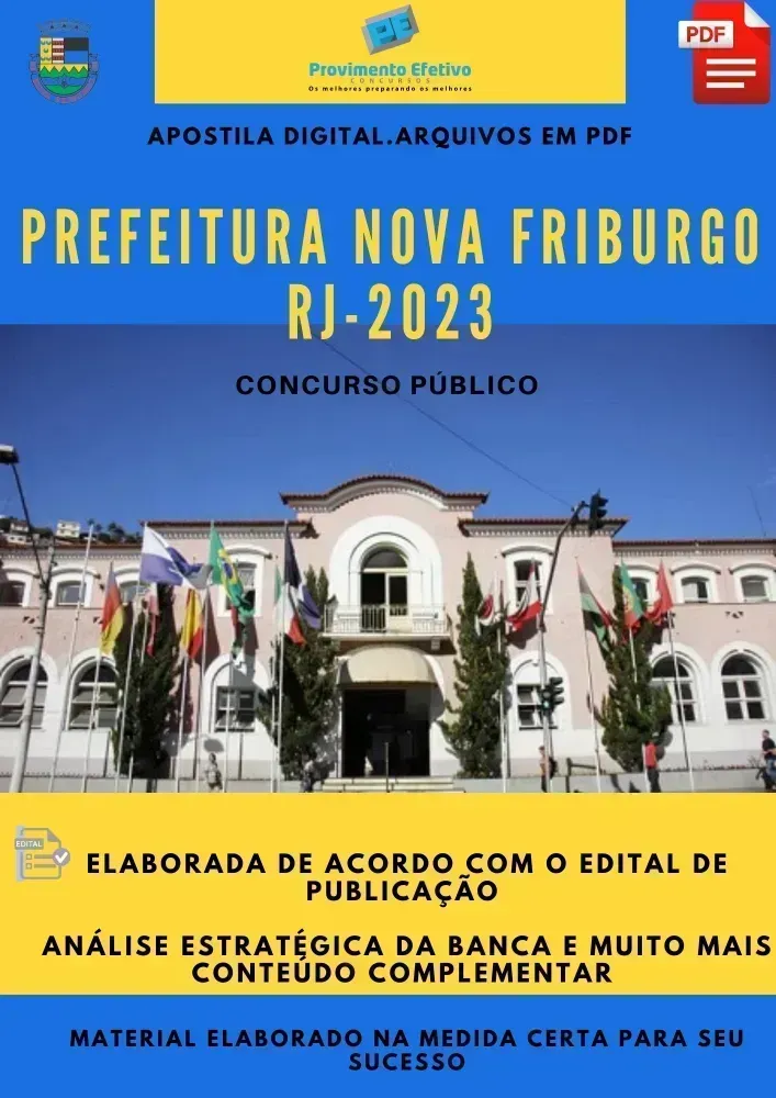 Apostila Pref Nova Friburgo RJ Fiscal Sanitário IV Engenheiro Civil  2023