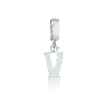 Berloque de Prata 950 - Letra V-  251354