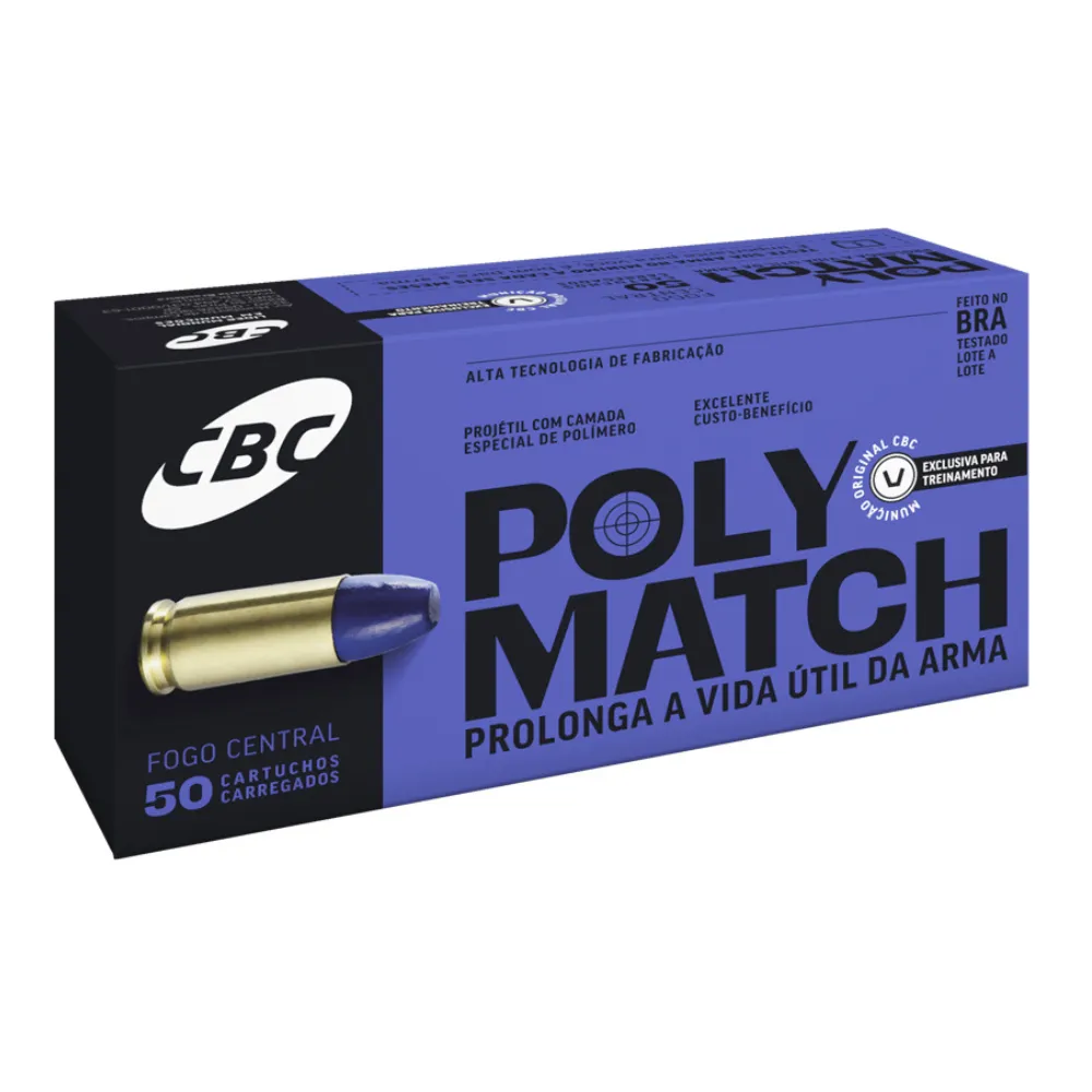 MUNIÇÃO CAL. 9mm CBC POLYMATCH 147GR CX C50