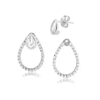 Brinco prata 925 gota dupla - 261761