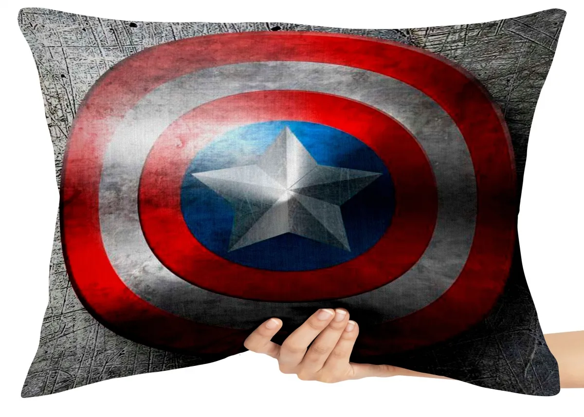 Capa de Almofada ou Travesseiro Capitão America Escudo