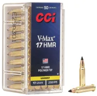 MUNIÇÃO CAL. 17HMR CCI V-MAX 17gr CX C50