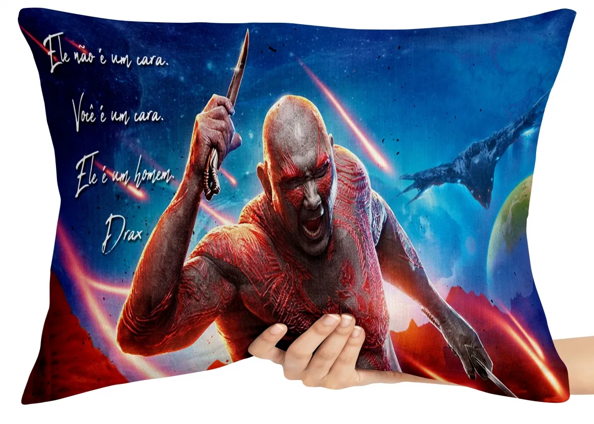 Capa de Almofada ou Travesseiro Guardiões da Galáxia Drax Imagem