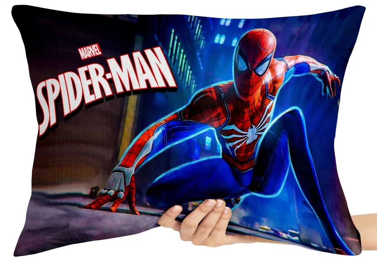 Capa de Almofada ou Travesseiro Homem aranha azul