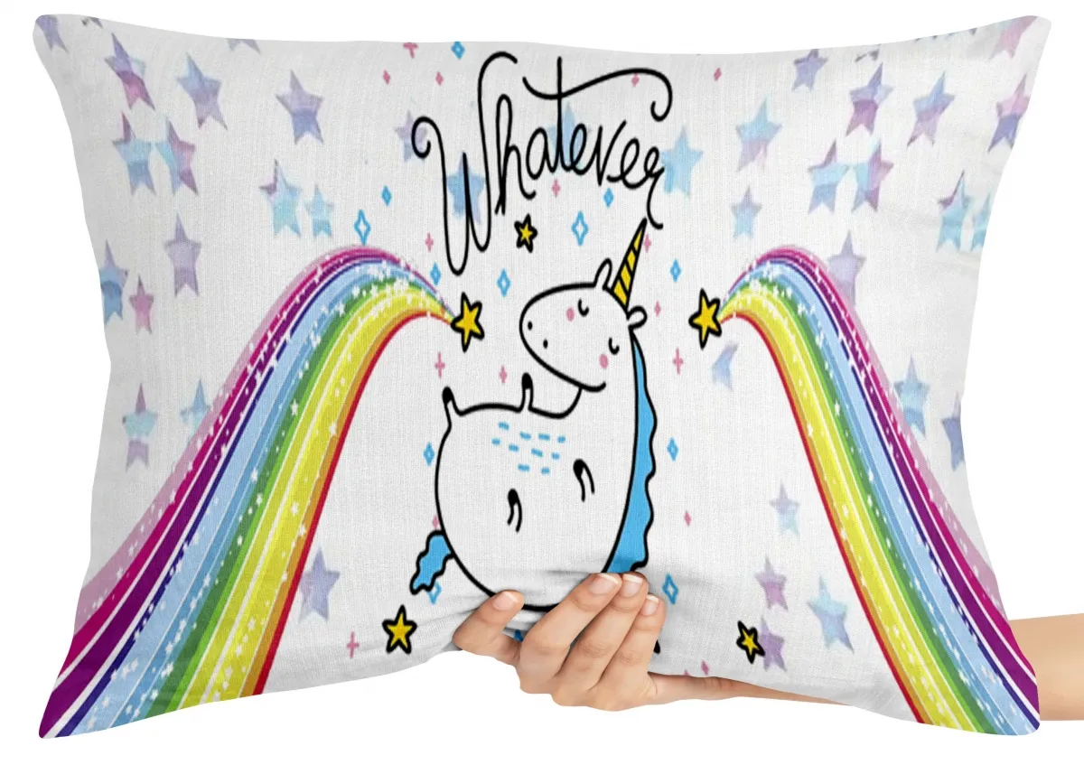 Capa de Almofada ou Travesseiro Unicórnio Whatever cavalo