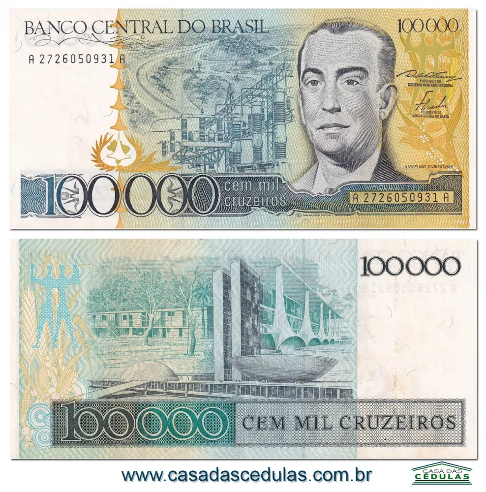 C176 - 100000 Cruzeiros (Juscelino Kubitschek)  - Mbc leve mancha