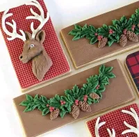Molde de Silicone Guirlanda Pinhos Natal - Foto 4