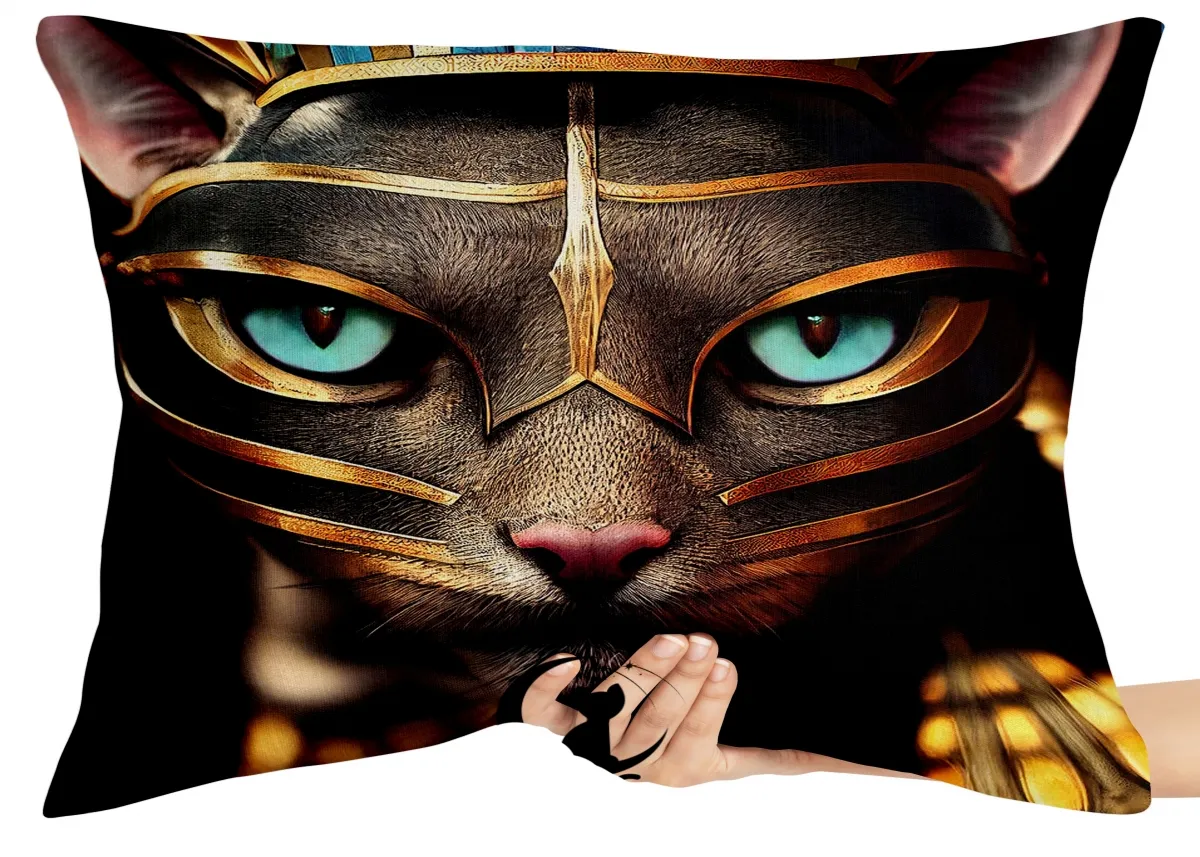 Capa de Almofada ou Travesseiro Gato egípcio Cleópatra