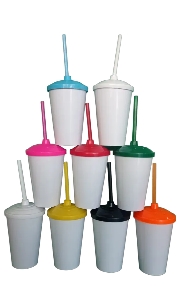 ATACADO  COPO EUPHORIA BABY BRANCO  C/ CANUDO E TAMPA 380ML