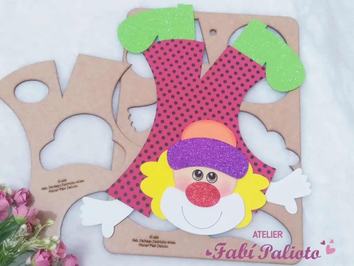 G1.439  Gabarito de Moldes  em MDF  Palhaço Pedrinho 40cm Imagem