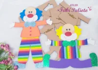 G1.441  Gabarito de Moldes  em MDF  Palhaço Zezinho 35 e 45cm