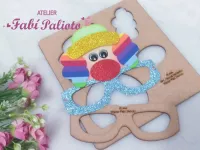 G1.444 Gabarito de Moldes  em MDF Óculos Palhacito