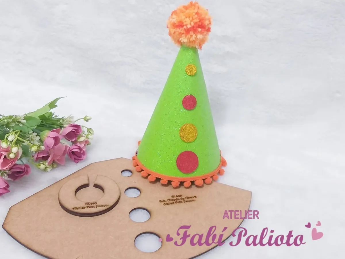 G1.445 Gabarito de Moldes  em MDF Chapéu de Circo 2 Imagem