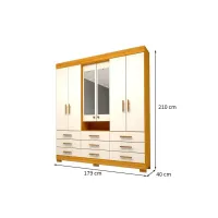Guarda Roupa Débora 06 portas e 09 Gavetas 100% MDF  ACP - Foto 4
