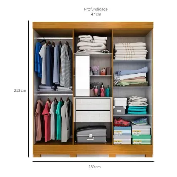 Guarda Roupa Cássia 06 Portas 100% MDF ACP - Foto 2