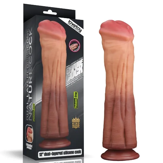 Pênis Cavalo Dupla Densidade 30 x 7,5cm Dual Layered Platinum Silicone Cock Lovetoy - PE171