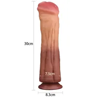 Pênis Cavalo Dupla Densidade 30 x 7,5cm Dual Layered Platinum Silicone Cock Lovetoy - PE171 - Foto 9