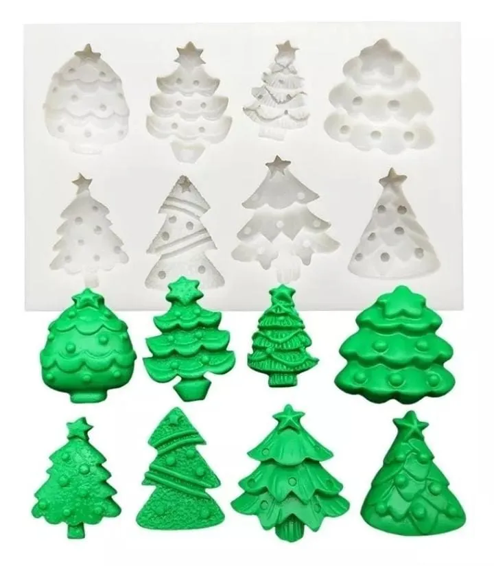 Molde de Silicone Coleção Árvores de Natal  Imagem