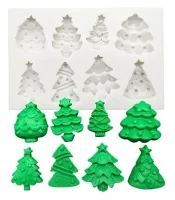 Molde de Silicone Coleção Árvores de Natal 