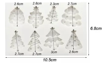 Molde de Silicone Coleção Árvores de Natal  - Foto 2