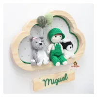 Menino com 2 Pets - Nuvem G - Porta Maternidade - Foto 6