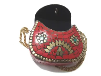 ESGOTADO! Bolsa Mosaico Metal Opaca Vermelha. Pequenos defeitos  Tamanho P - Foto 2