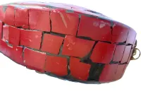 ESGOTADO! Bolsa Mosaico Metal Opaca Vermelha. Pequenos defeitos  Tamanho P - Foto 4